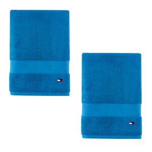 2 new SWEDISH BLUE Tommy Hilfiger Modern American 100% Cotton BATH Towels